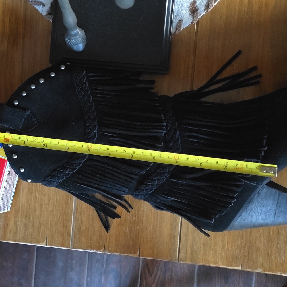 EUC Reba Fringe Leather Suede Boots - Picture 7 of 16